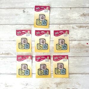 Iron On Tulip Baby Couture Iron-On Appliqué Bundle of 7 Baby Toy Blocks NEW